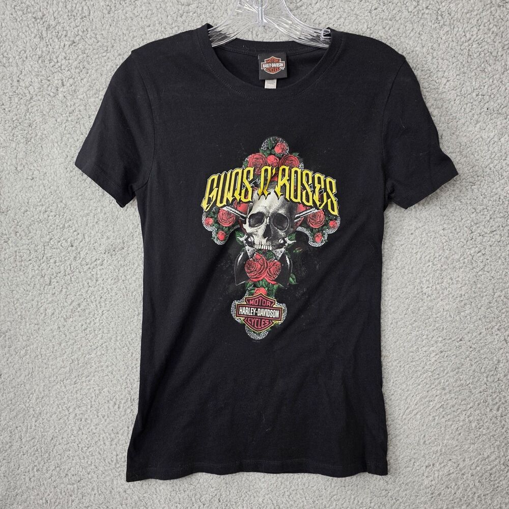 Guns N Roses Harley Davidson Shirt Womens  Cotton Motorcycle Size M